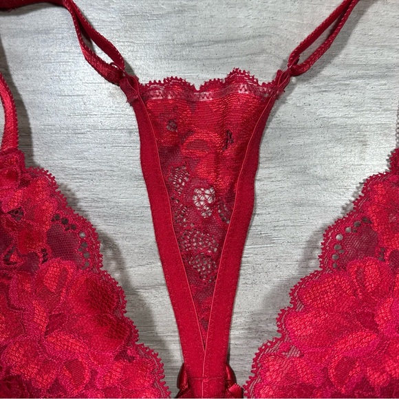 ADORE ME Red Lace Front Closure Underwire Racerback Bra 36C - Picture 5 of 11